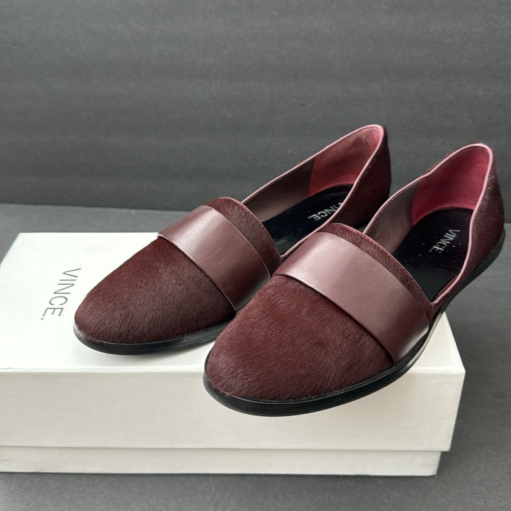 Stylish Vince. 'Fig' Color Calf Hair 'Mason' Loafer Flats size 7.5M
